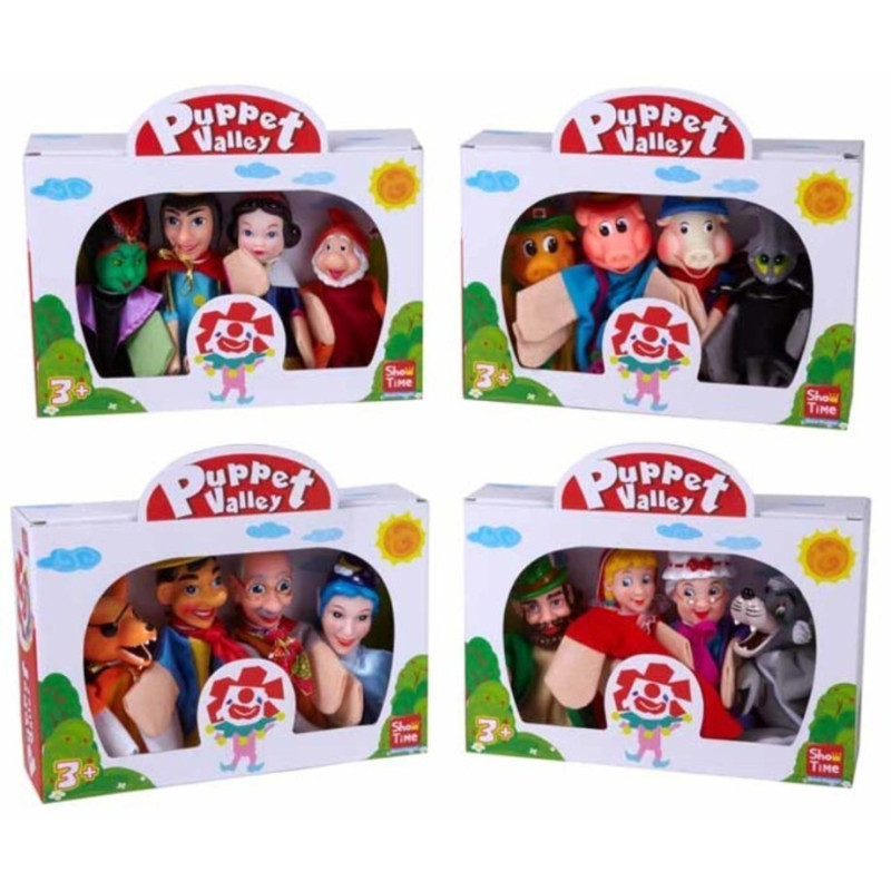 JUEGO 4 MUÑECOS TITERES COLECCION CUENTOS PINOCHO YW-7252 ALEX BOG ^