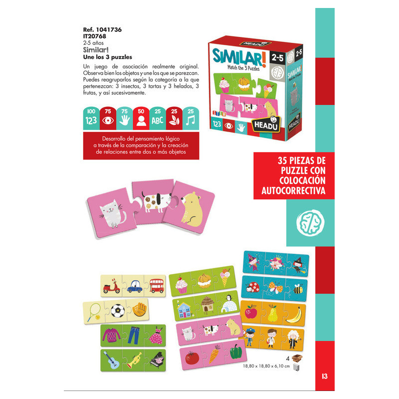 JUEGO FOURNIER HEADU SIMILAR! MATCH THE 3 PUZZLES IT20768
