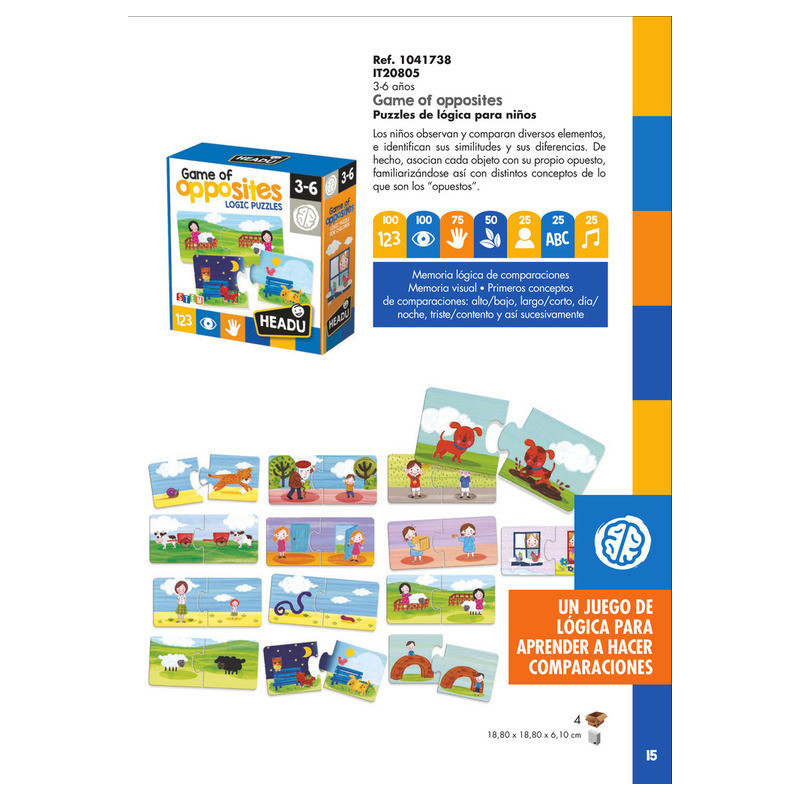 JUEGO FOURNIER HEADU GAME OF OPPOSITES LOGIC PUZZLES 130012052