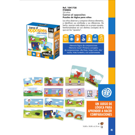 JUEGO FOURNIER HEADU GAME OF OPPOSITES LOGIC PUZZLES 130012052