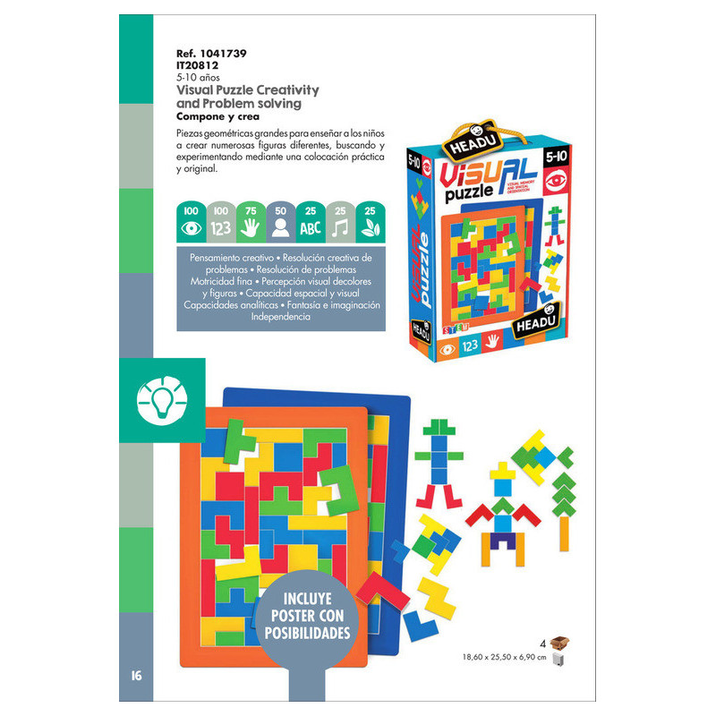 JUEGO FOURNIER HEADU VISUAL PUZZLE TETRIS IT20812