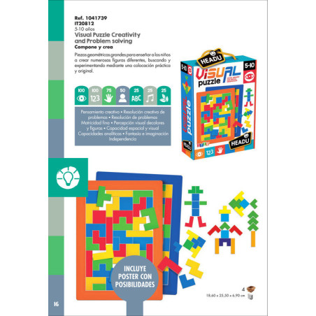 JUEGO FOURNIER HEADU VISUAL PUZZLE TETRIS IT20812