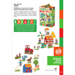 JUEGO FOURNIER HEADU MONTESSORI TOUCH 2 PIECES PUZZLE IT20874
