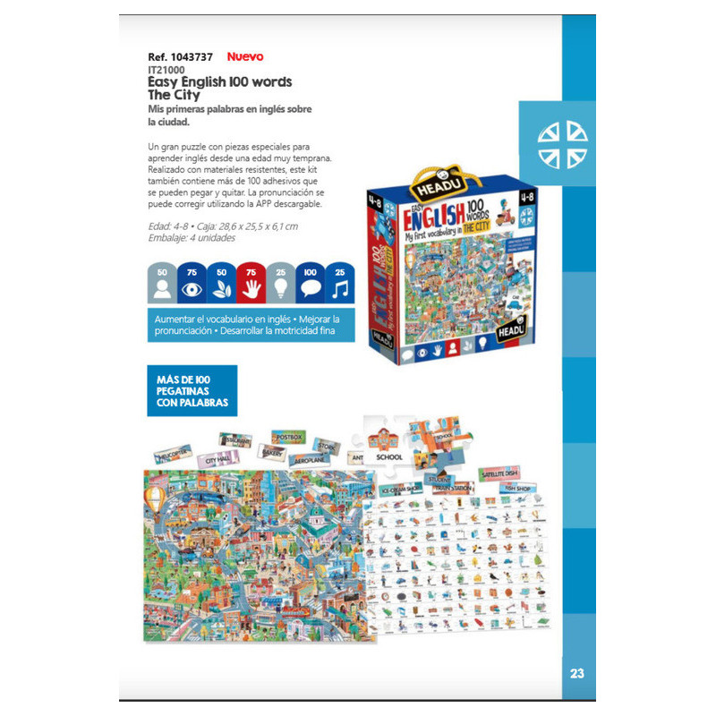 JUEGO FOURNIER HEADU EASY ENGLISH 100 WORDS CITY 130012099