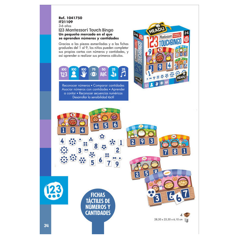 JUEGO FOURNIER HEADU MONTESSORI TOUCH BINGO 130012060