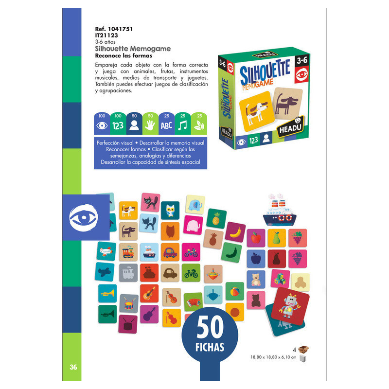 JUEGO FOURNIER HEADU SILHOUETTE MEMO GAME 130012061