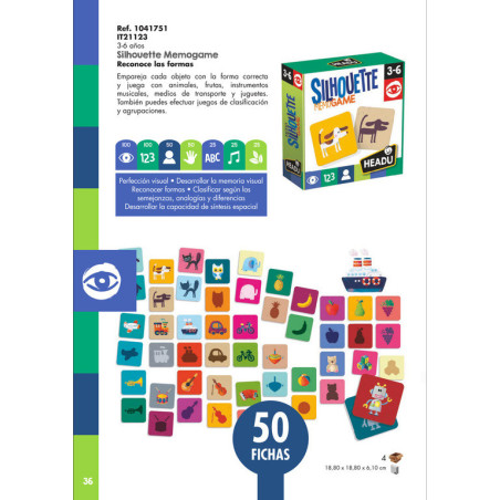 JUEGO FOURNIER HEADU SILHOUETTE MEMO GAME 130012061