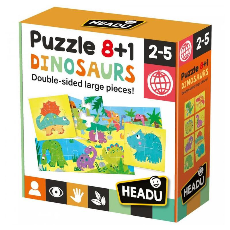 JUEGO FOURNIER HEADU PUZZLE 8+1 DINOSAURS IT22243