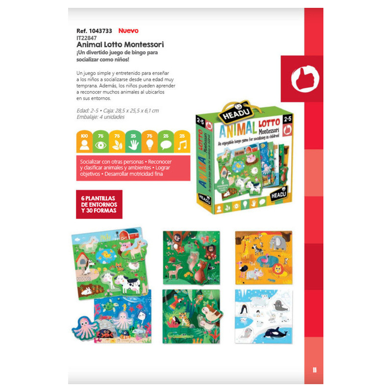 JUEGO FOURNIER HEADU MONTESSORI ANIMAL LOTTO 130012096