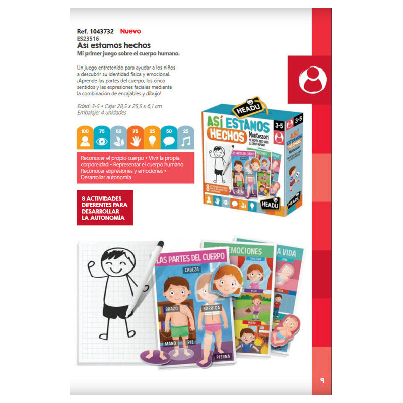 JUEGO FOURNIER HEADU MONTESSORI ASI ESTAMOS HECHOS ES23516