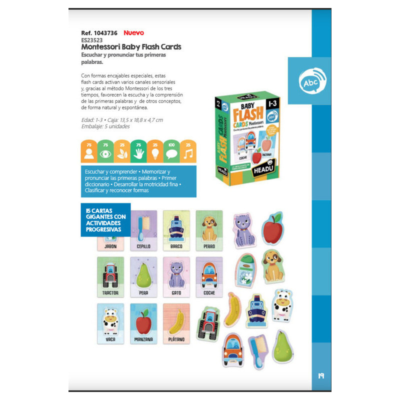 JUEGO FOURNIER HEADU MONTESSORI BABY FLASHCARDS ES23523