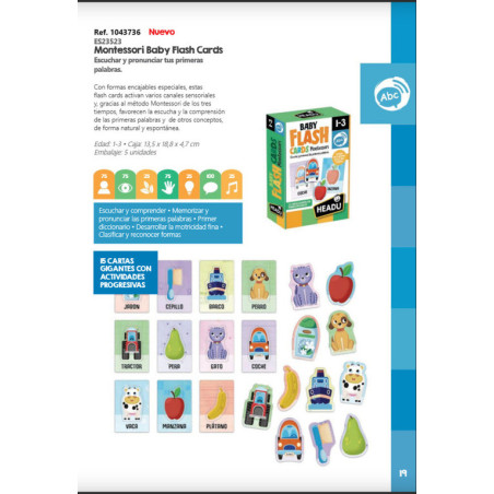 JUEGO FOURNIER HEADU MONTESSORI BABY FLASHCARDS ES23523