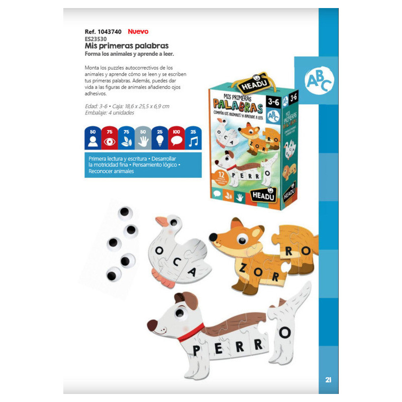 JUEGO FOURNIER HEADU MIS PRIMERAS PALABRAS 130012101