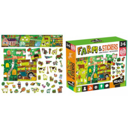 JUEGO FOURNIER HEADU FARM LONG PUZZLE + 106 STICKERS MU24926