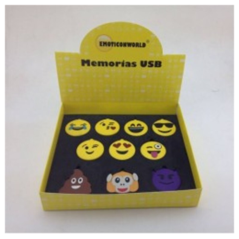 LLAVERO CON MEMORIA USB 8GB ALEX BOG EMOTICONOS SURTIDOS 10MOD EJB-2010 ^