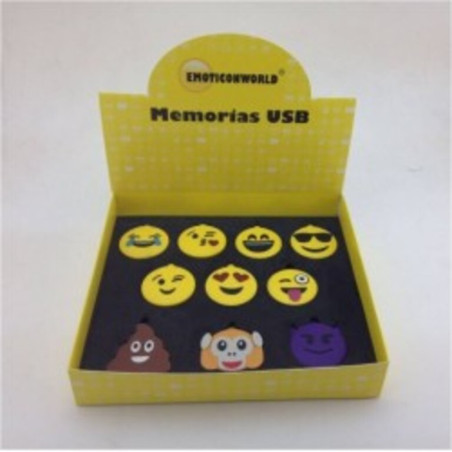 LLAVERO CON MEMORIA USB 8GB ALEX BOG EMOTICONOS SURTIDOS 10MOD EJB-2010 ^
