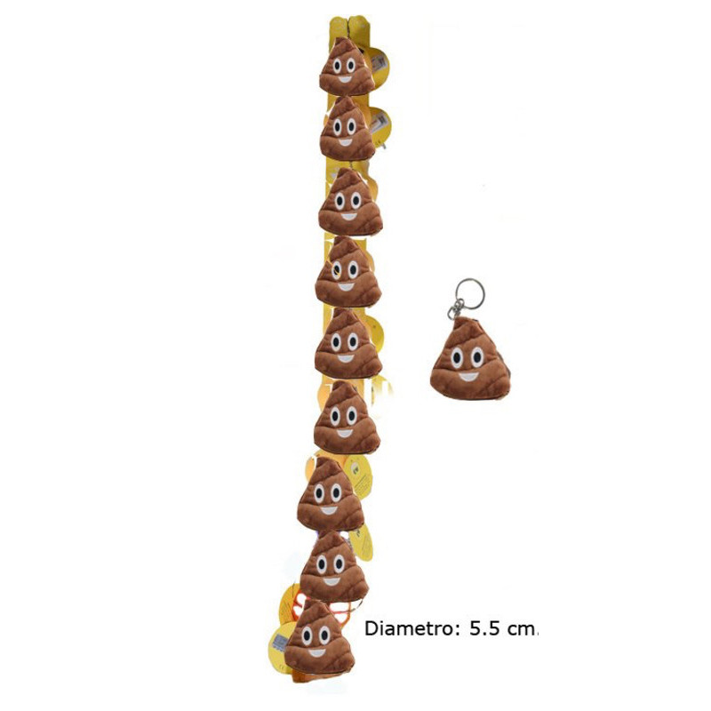 LLAVERO PELUCHE ALEX BOG EMOTICONOS CACA 10MOD EKK-5511 ^