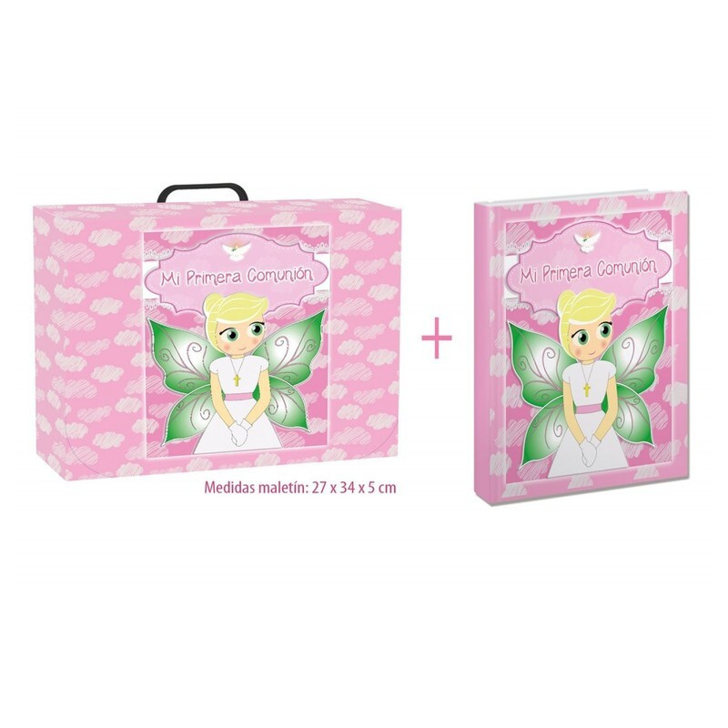 LIBRO COMUNION ARGU IMITACION C/MALETIN NINFA NIÑA ROSA 39970