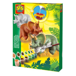 JUEGO MOLDE ESCAYOLA DINOSAURIOS SES TRICERATOPS 1284.01 ^