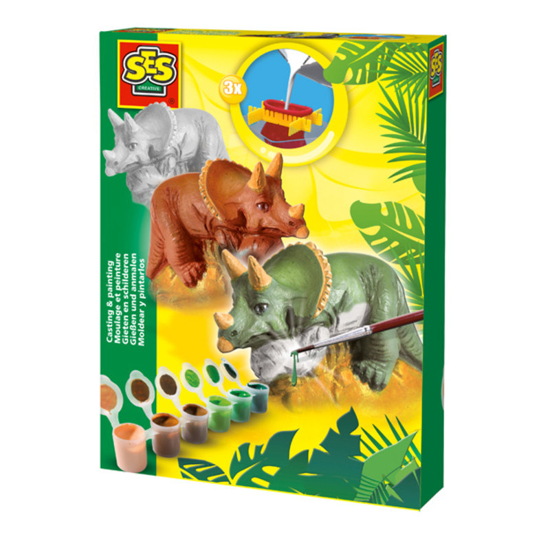 JUEGO MOLDE ESCAYOLA DINOSAURIOS SES TRICERATOPS 1284.01 ^