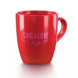 TAZA ROJA MIQUELRIUS18 CHIC&LOVE "TAZA: 80 X 80 X 90 MMCAJA: 85 X 100 X 125 MM 16744"