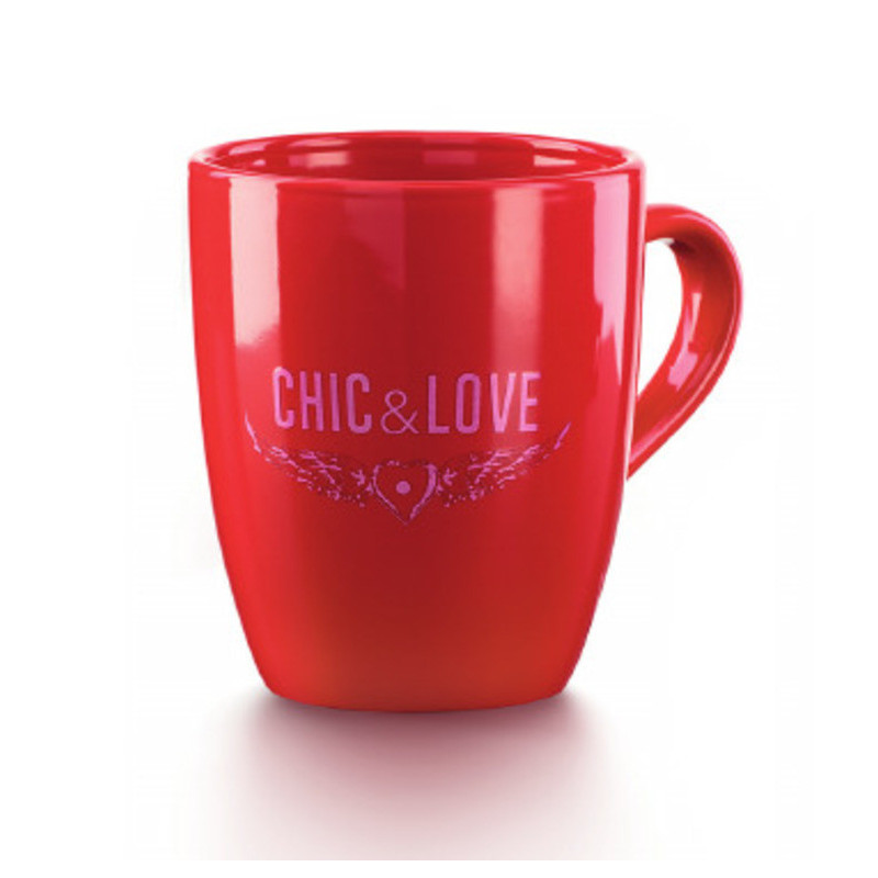 TAZA ROJA MIQUELRIUS18 CHIC&LOVE "TAZA: 80 X 80 X 90 MMCAJA: 85 X 100 X 125 MM 16744"