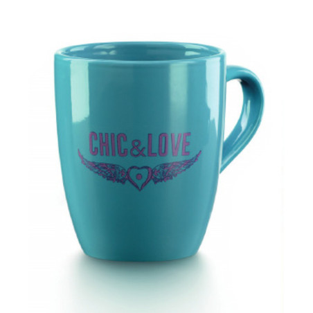 TAZA AZUL MIQUELRIUS18 CHIC&LOVE "TAZA: 80 X 80 X 90 MMCAJA: 85 X 100 X 125 MM 16745"