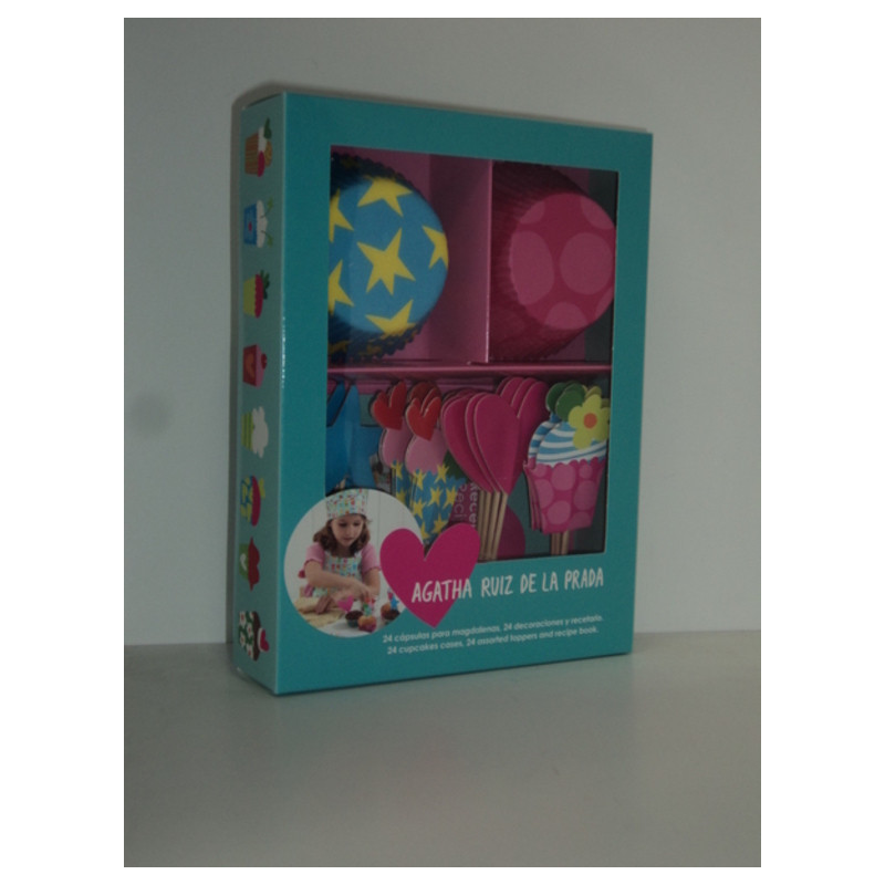 JUEGO COCINA MR14 AGATHA CUPCAKES 48 PIEZAS + RECETARIO 18514 ^