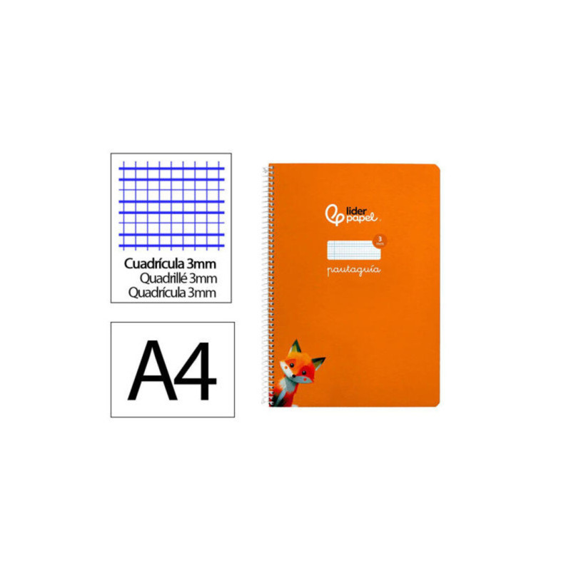 CUADERNO TD FL 80H LIDERPAPEL PAUTAGUIA LAMELA 3 MARGEN NARANJA ZORRO 171791 UNIDAD