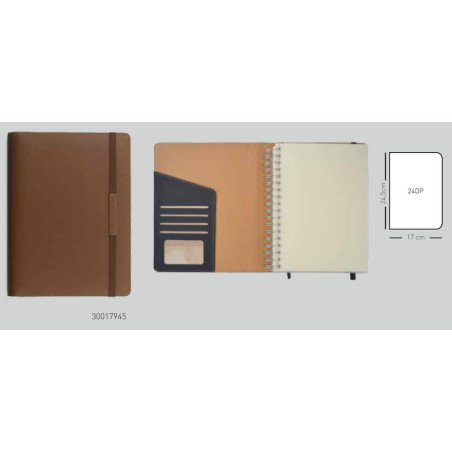 AGENDA DIDEX 2020 WIRE-O 4º ESPIRAL 24DP 24,5*17 D/P MARRON 30017945