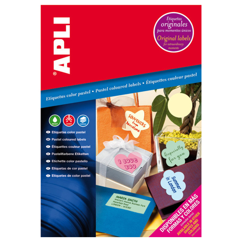 ETIQUETAS APLI GOMETS ROLLO REDONDO 20MM ROSA 11489