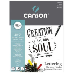 BLOC DIBUJO CANSON LETTERING MARKER FOLIO 24*32 180G ENCOLADO 20H C400109921