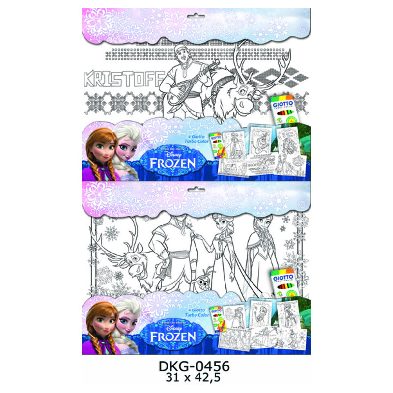 JUEGO ALEX BOG 6 LAMINAS PARA PINTAR FROZEN + ROTULADOR GIOTTO TURBO COLOR 6 ^