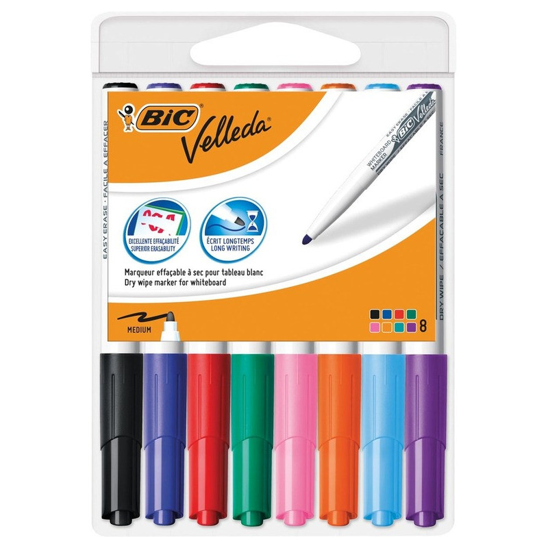 ROTULADOR BIC VELLEDA MEDIUM SURTIDO BLISTER 8U 503844