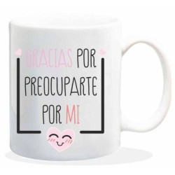 TAZA ALEX BOG CERAMICA MENSAJE GRACIAS POR PREOCUPARTE HL-148