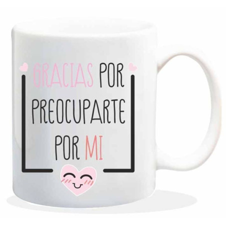 TAZA ALEX BOG CERAMICA MENSAJE GRACIAS POR PREOCUPARTE HL-148