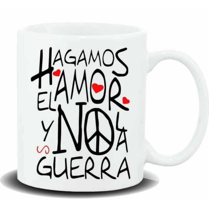 TAZA ALEX BOG CERAMICA MENSAJE HAGAMOS EL AMOR HL-186