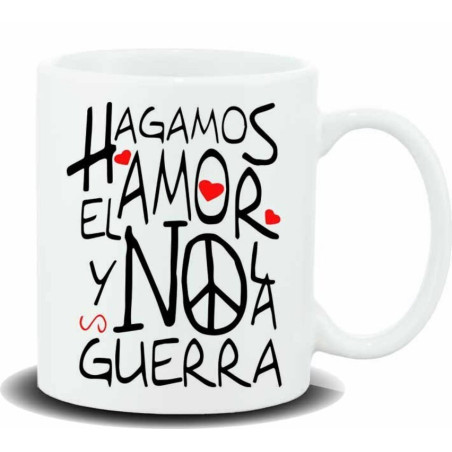 TAZA ALEX BOG CERAMICA MENSAJE HAGAMOS EL AMOR HL-186