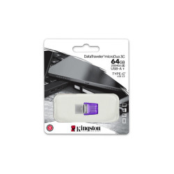 PENDRIVE DATATRAVELER 64GB MICRODUO 3C 200MB/S DUAL USB-A + USB-C KINGSTON