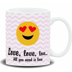 TAZA ALEX BOG CERAMICA MENSAJE EMOTICONOS AMOR HL-321