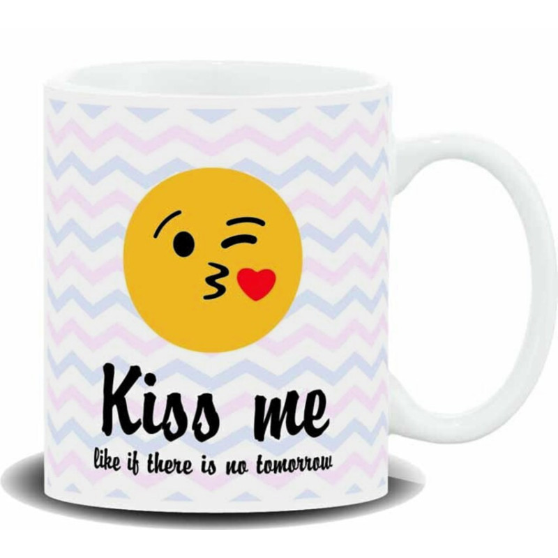 TAZA ALEX BOG CERAMICA MENSAJE EMOTICONOS BESO HL-322