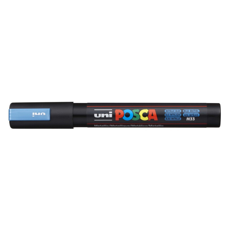 MARCADOR UNI-BALL POSCA PC-5M PUNTA REDONDA 1,8-2,5MM AZUL METALICO -M33-