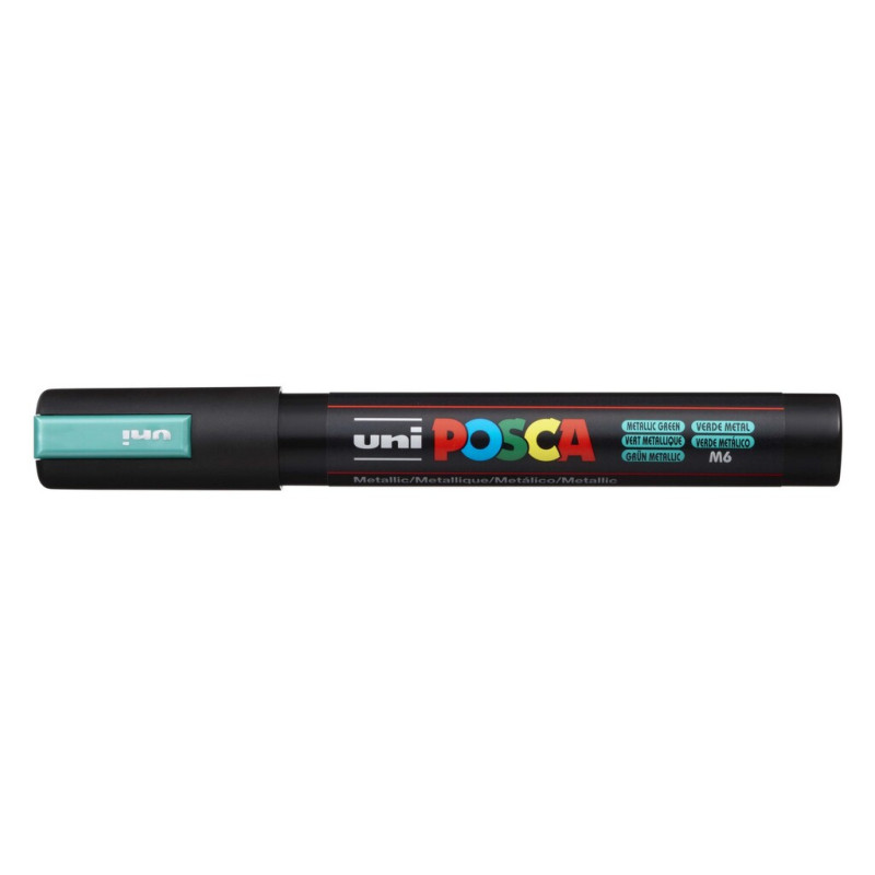 MARCADOR UNI-BALL POSCA PC-5M PUNTA REDONDA 1,8-2,5MM VERDE METALICO -M6-
