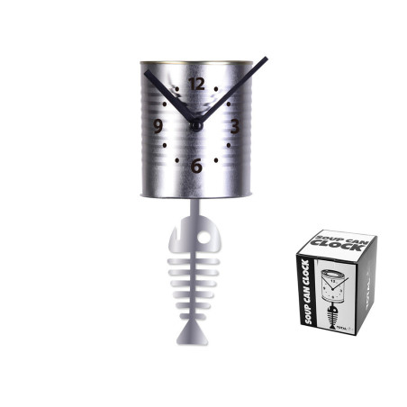 RELOJ PARED I-TOTAL LATA DE SOPA Y PESCADO PLATA XL0471 ^