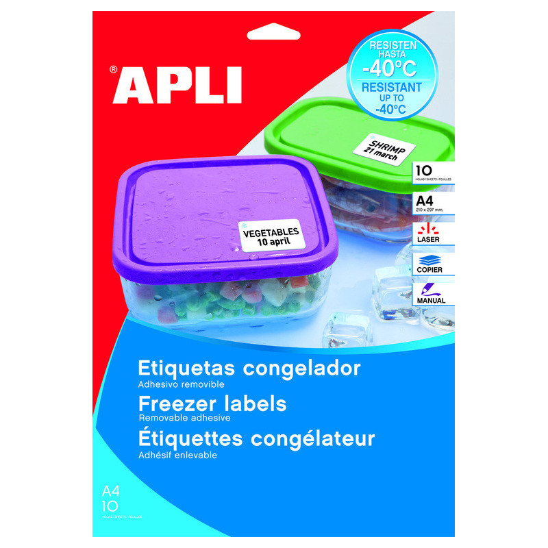 ETIQUETAS LASER COPIER CONGELADOR  210 X 297  10H APLI20 (1 UN) 15072