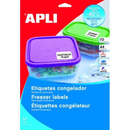 ETIQUETAS LASER COPIER CONGELADOR  210 X 297  10H APLI20 (1 UN) 15072