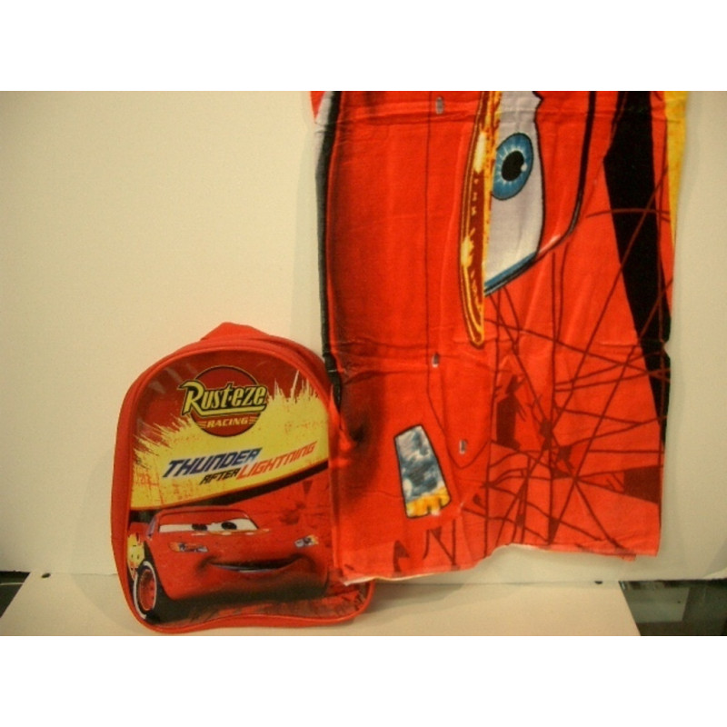 TOALLA CORIEX CARS 75*150 C/MOCHILA D77579 ^