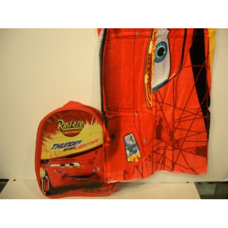 TOALLA CORIEX CARS 75*150 C/MOCHILA D77579 ^