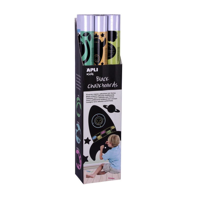 EXPOSITOR PIZARRAS NEGRAS ADHESIVAS FORMA 6U APLI20 (1 UN) 17783