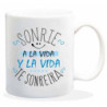 TAZA ALEX BOG CERAMICA MENSAJE SONRIE A LA VIDA HL-005